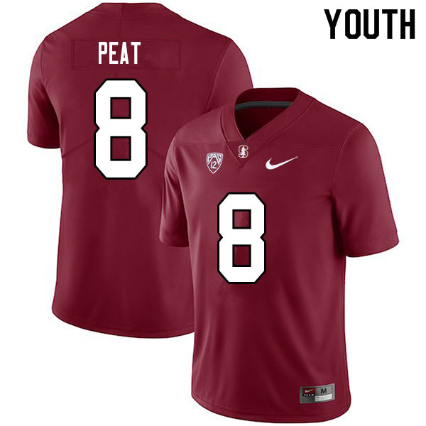 Youth #8 Nathaniel Peat Stanford Cardinal College Football Jerseys Sale-Cardinal